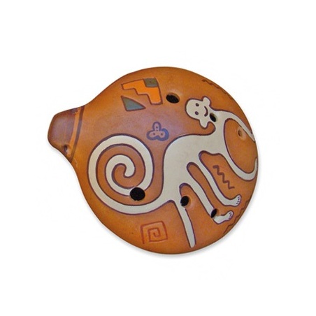 Ocarina barro pintado 11 cm 6 agujeros                      