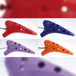 Ocarina plástico, 12 ag. colores                            