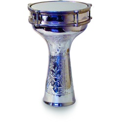 Aluminum turkish Darbuka graven with cymbals 18,5cm         