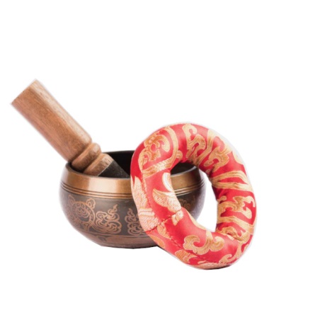 Singing Bowl 10cm Om Carving Antique                        