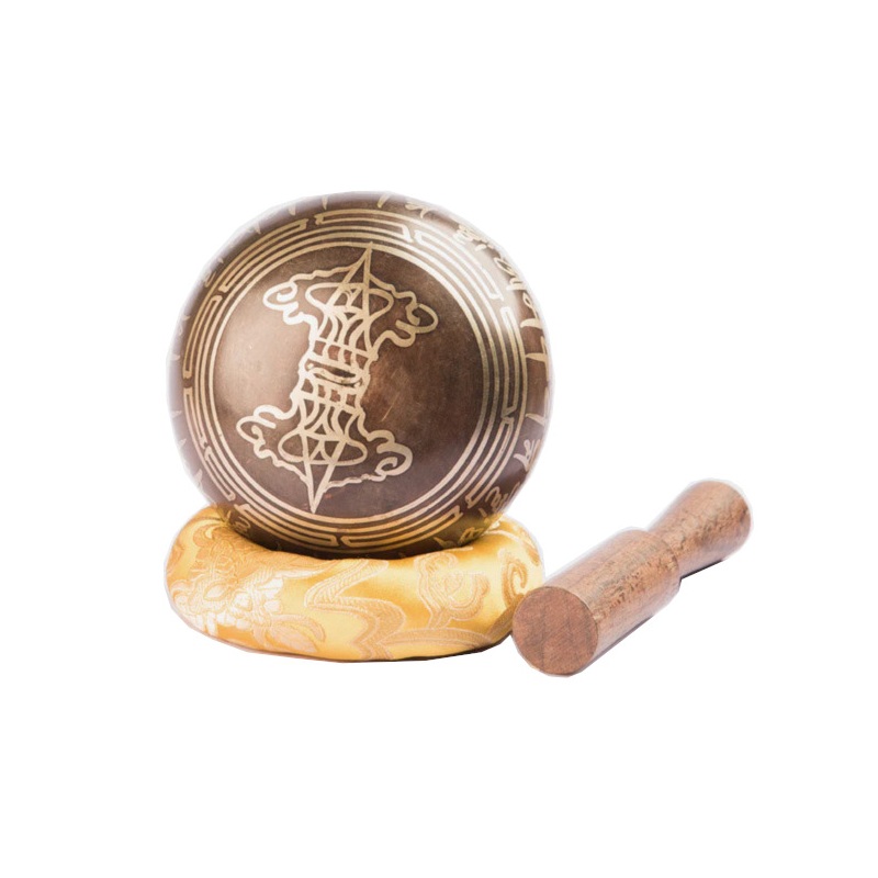 Singing Bowl 8cm Coffee Brown Fish Design...