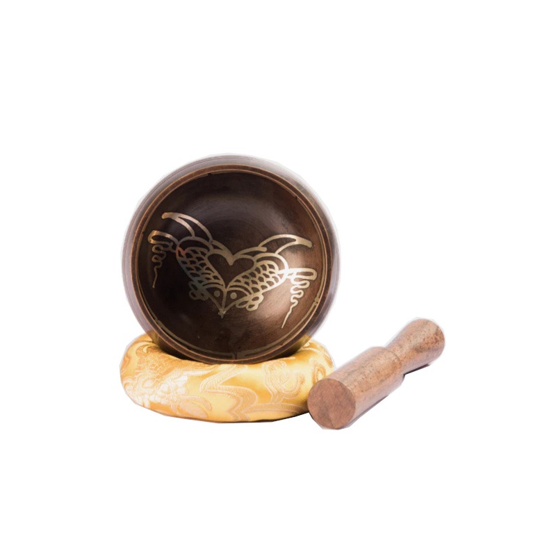 Singing Bowl 10cm Coffee Brown Fish Design...
