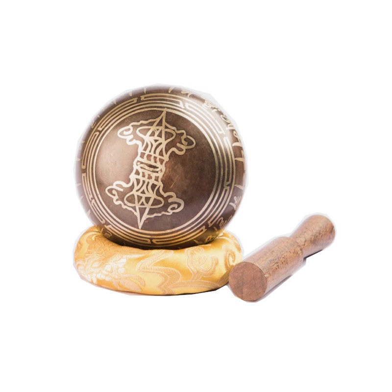 Singing Bowl 12cm Coffee Brown Fish Design...