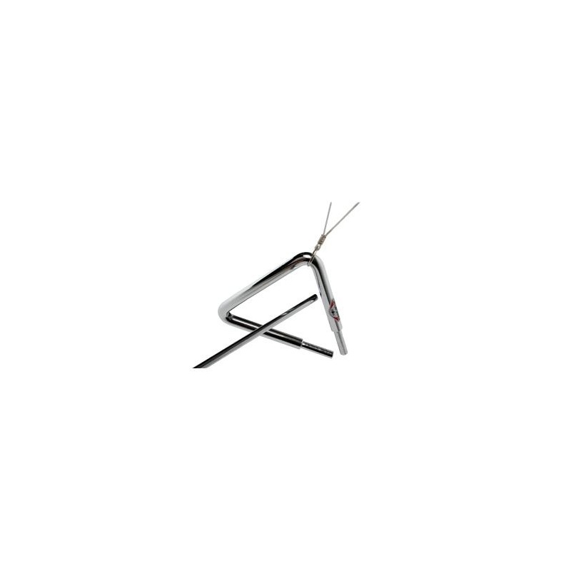 Triángulo de acero cromado 26x26x37 cm.                     